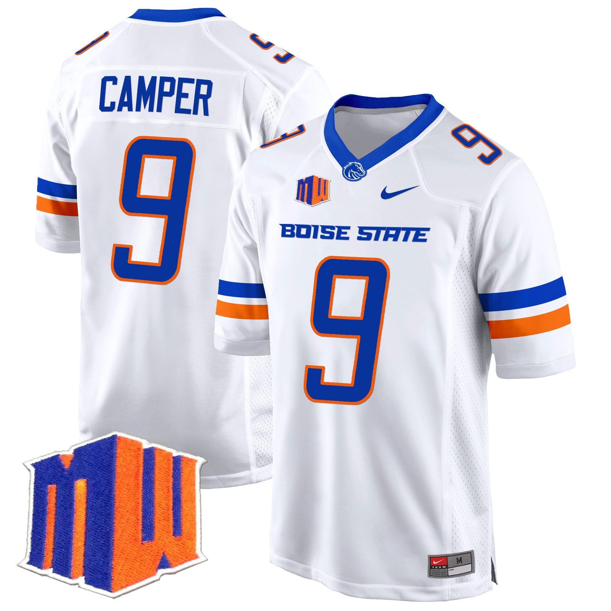 Boise State Broncos 2024 Game Jersey – All Stitched – White – Cameron Camper Jersey
