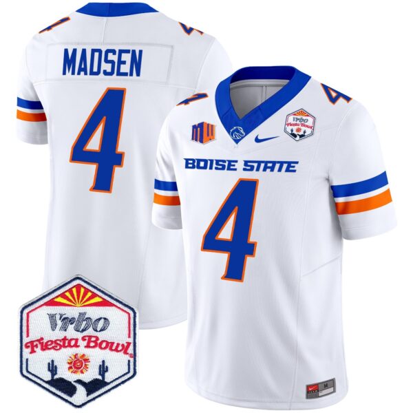 Boise State Broncos 2024 The Fiesta Bowl Patch Vapor Limited Jersey – All Stitched – White – Maddux Madsen Jersey