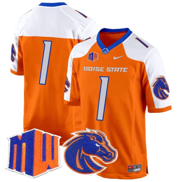 Boise State Broncos 2024 Game Jersey – All Stitched – Orange Alternate – #1 Team Jersey