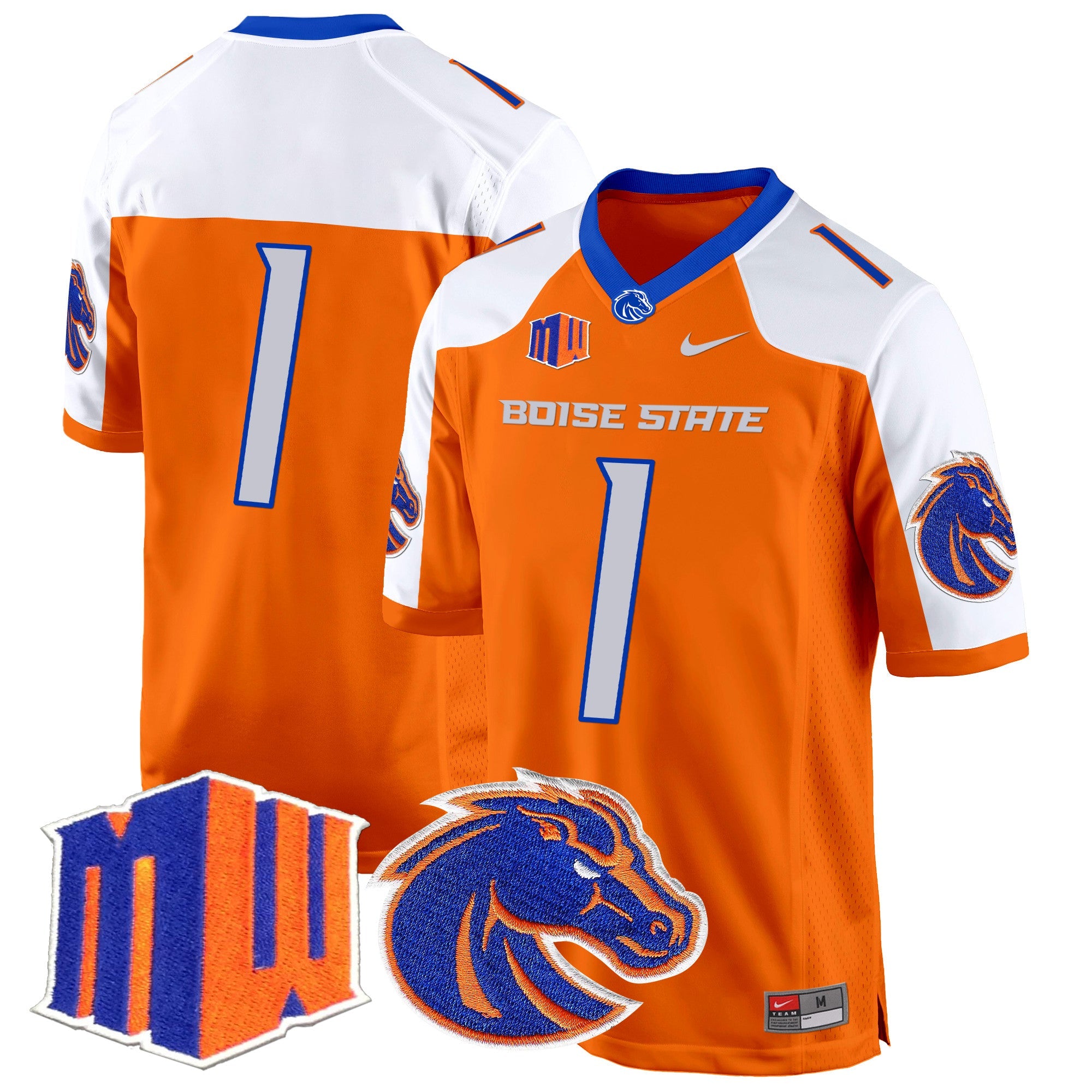 Boise State Broncos 2024 Game Jersey – All Stitched – Orange Alternate – #1 Team Jersey