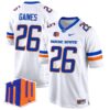 Boise State Broncos 2024 Game Jersey – All Stitched – White – Sire Gaines Jersey