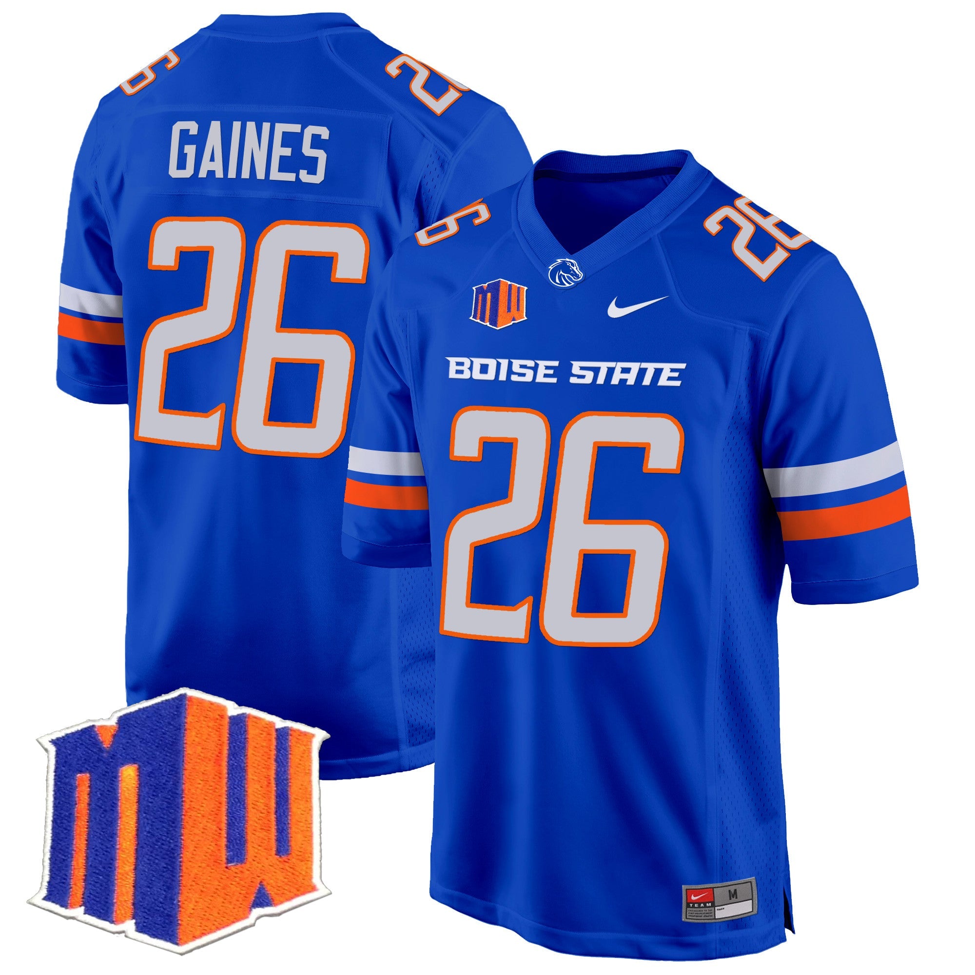 Boise State Broncos 2024 Game Jersey – All Stitched – Royal – Sire Gaines Jersey