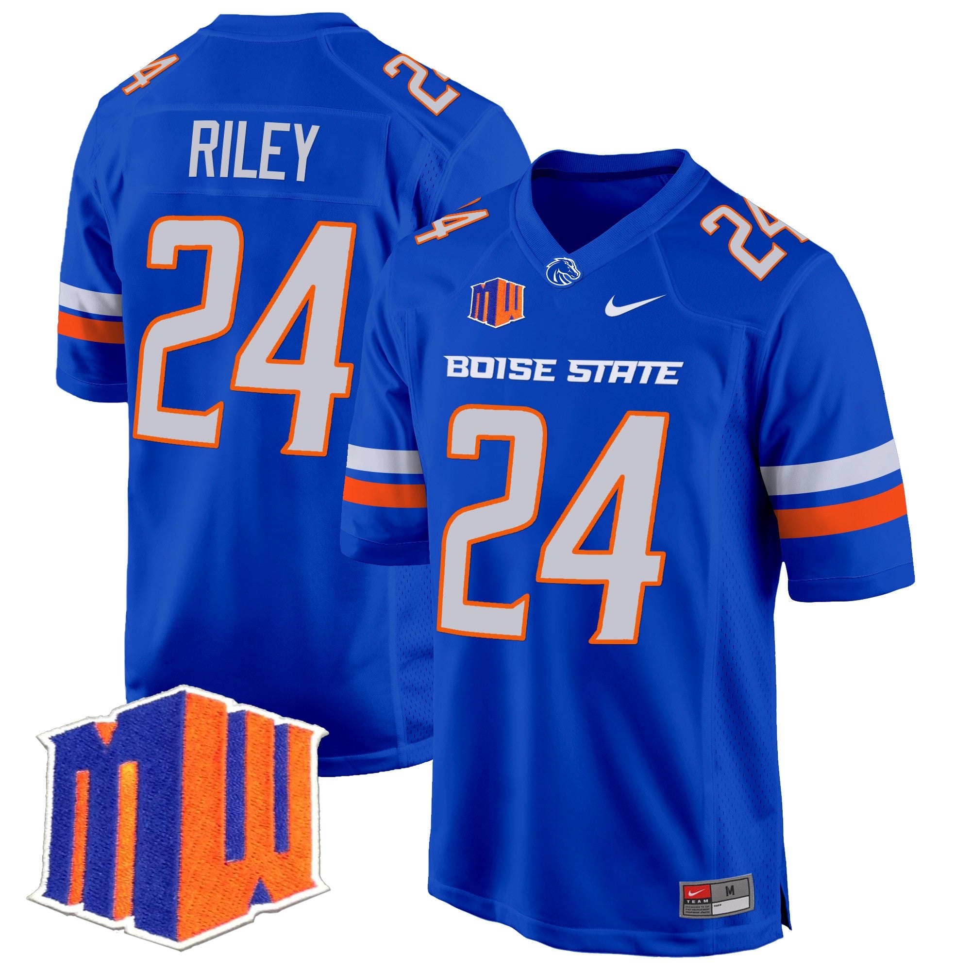 Boise State Broncos 2024 Game Jersey – All Stitched – Royal – Dylan Riley Jersey