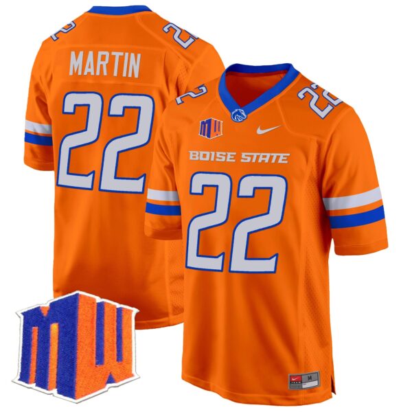 Boise State Broncos 2024 Game Jersey – All Stitched – Orange – Doug Martin Jersey