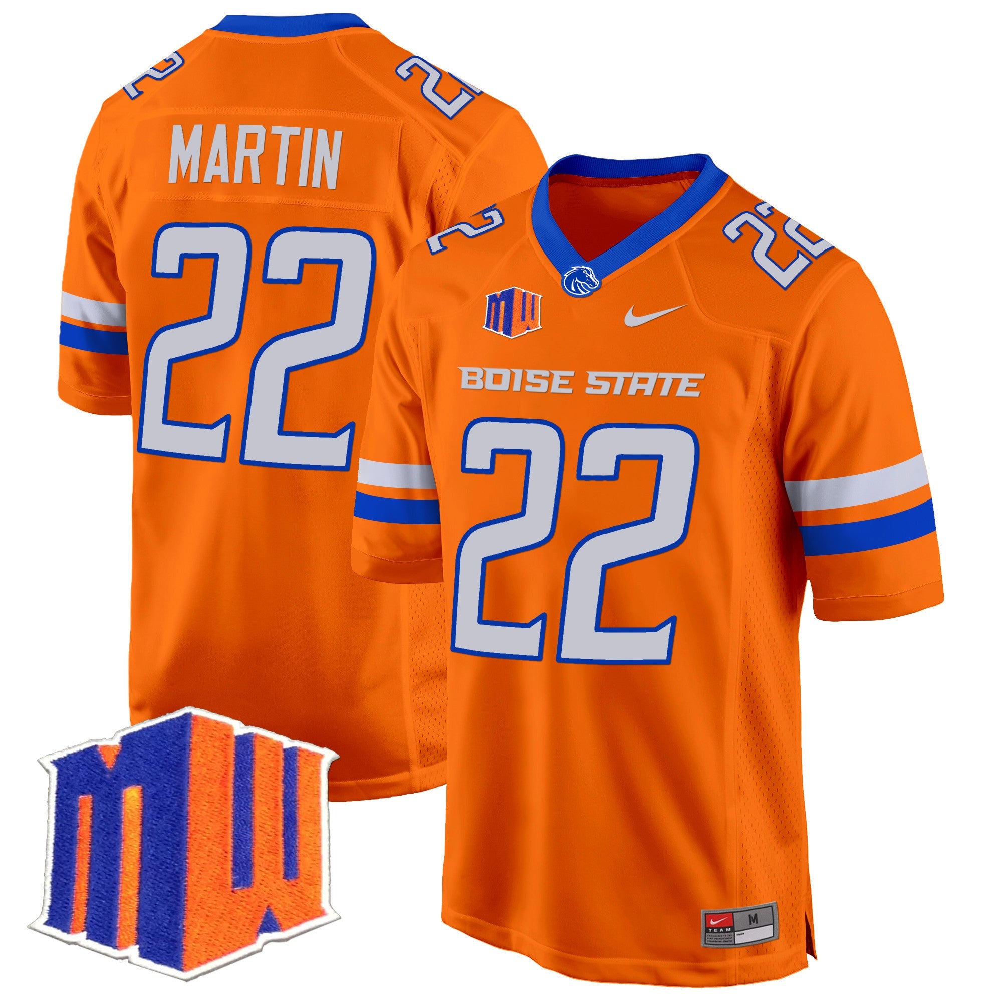 Boise State Broncos 2024 Game Jersey – All Stitched – Orange – Doug Martin Jersey