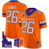 Boise State Broncos 2024 Home Patch Vapor Limited Jersey – All Stitched – Orange – Sire Gaines Jersey
