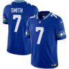 Seahawks Throwback & Gold Vapor Limited Jersey – All Stitched – Royal – Geno Smith Jersey