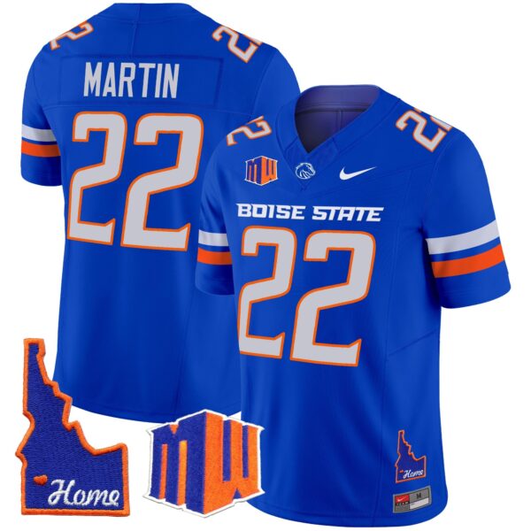 Boise State Broncos 2024 Home Patch Vapor Limited Jersey – All Stitched – Royal – Doug Martin Jersey