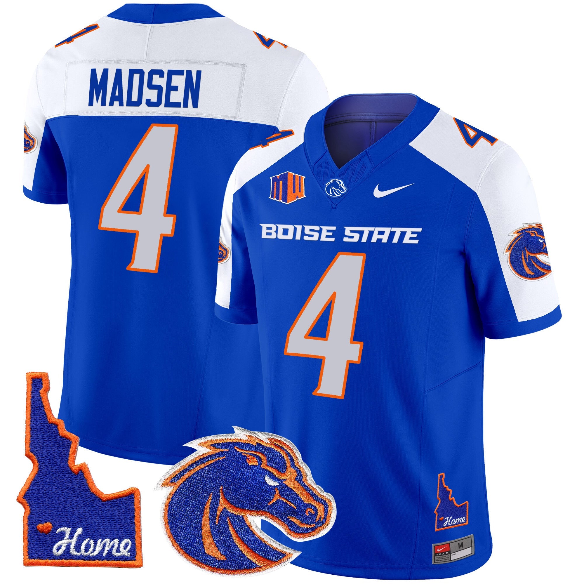 Boise State Broncos 2024 Home Patch Vapor Limited Jersey – All Stitched – Royal Alternate – Maddux Madsen Jersey