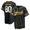 Seahawks Throwback & Gold Cool Base Jersey V2 – All Stitched – Black Limited – Steve Largent Jersey