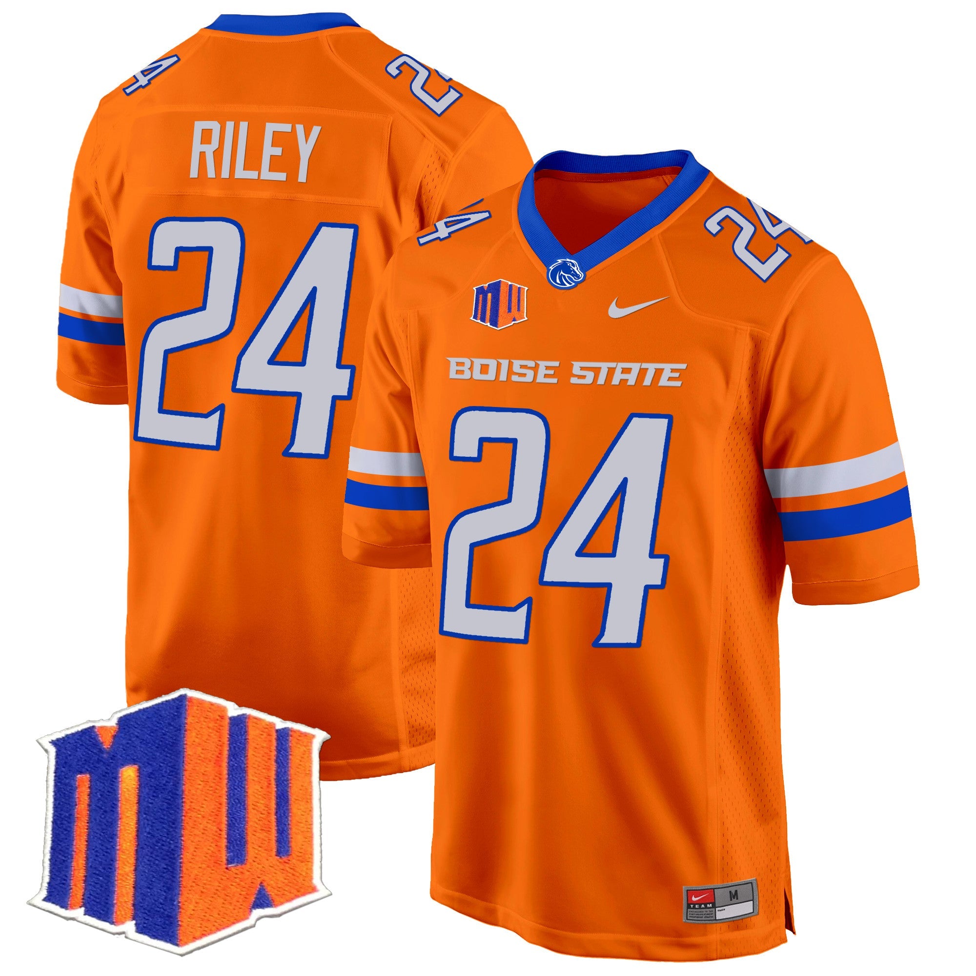 Boise State Broncos 2024 Game Jersey – All Stitched – Orange – Dylan Riley Jersey