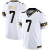 Seahawks Throwback & Gold Vapor Limited Jersey – All Stitched – White Gold – Geno Smith Jersey