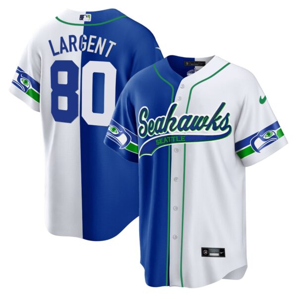Seahawks Throwback & Gold Cool Base Jersey V2 – All Stitched – Split – Steve Largent Jersey