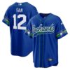 Seahawks Throwback & Gold Cool Base Jersey V2 – All Stitched – Royal – 12th Fan Jersey