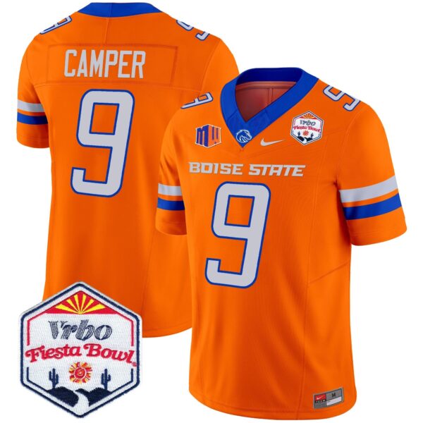 Boise State Broncos 2024 The Fiesta Bowl Patch Vapor Limited Jersey – All Stitched – Orange – Cameron Camper Jersey