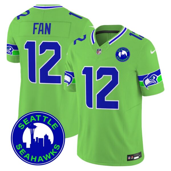 Seahawks 2024 Seattle City Patch Vapor Limited Jersey – All Stitched – Green – 12Th Fan Jersey
