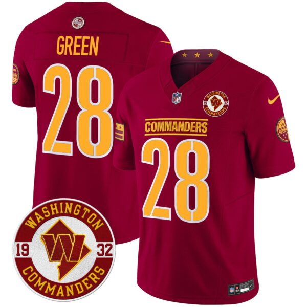 Washington Commanders 2024 Vapor Limited Jersey – Est. 1932 Patch – All Stitched – Burgundy – Darrell Green Jersey