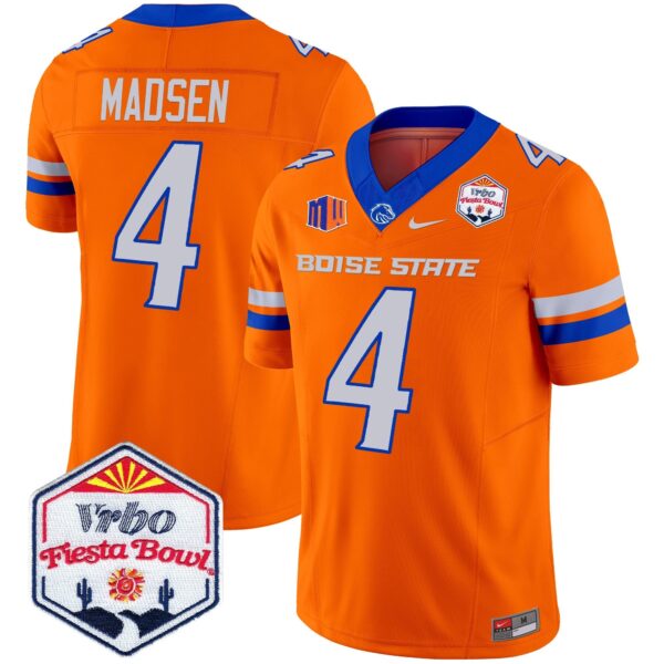 Boise State Broncos 2024 The Fiesta Bowl Patch Vapor Limited Jersey – All Stitched – Orange – Maddux Madsen Jersey