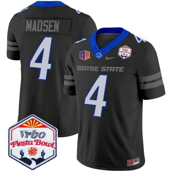 Boise State Broncos 2024 The Fiesta Bowl Patch Vapor Limited Jersey – All Stitched – Black – Maddux Madsen Jersey
