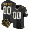 Titans 1997 Throwback Gold Vapor Custom Jersey – All Stitched – Black Limited Jersey