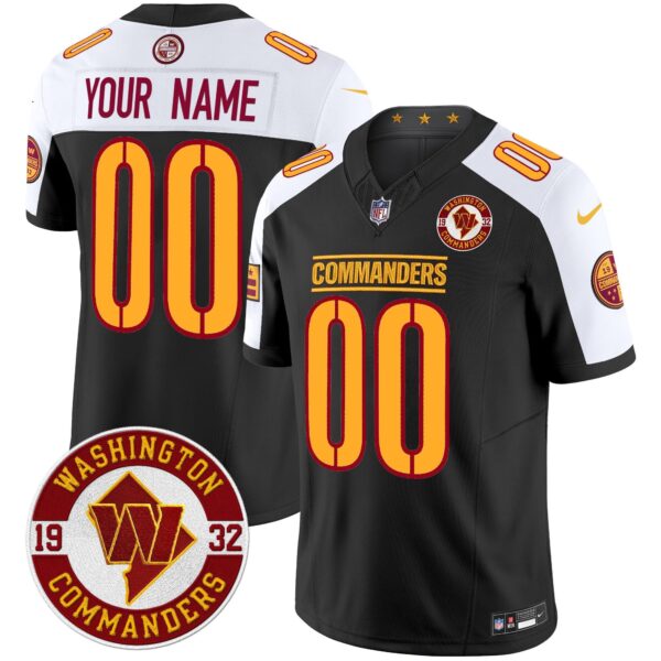 Washington Commanders 2024 Vapor Limited Custom Jersey – Est. 1932 Patch – All Stitched – Black Alternate Jersey