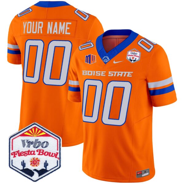 Boise State Broncos 2024 The Fiesta Bowl Patch Vapor Limited Custom Jersey – All Stitched – Orange Jersey