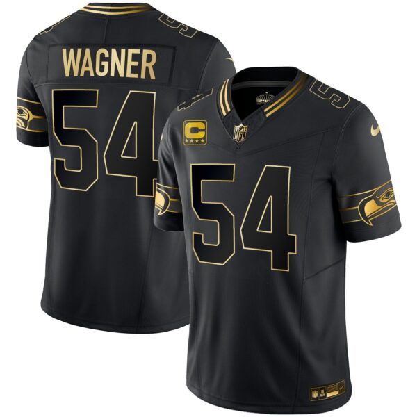 Seahawks Throwback & Gold Vapor Limited Jersey – All Stitched – Black Gold – Bobby Wagner Jersey