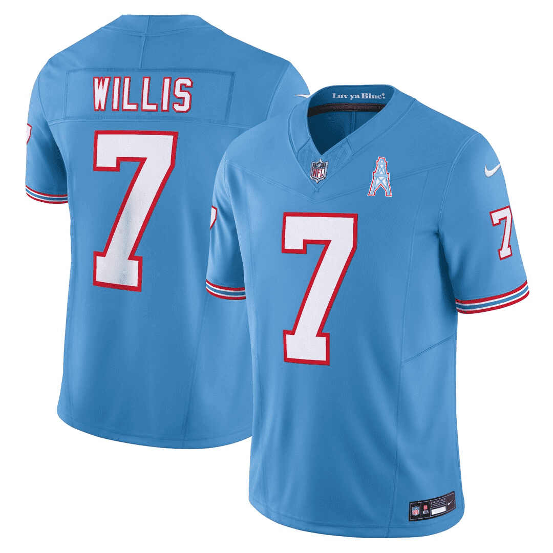 Tennessee Titans Throwback Jersey – All Stitched – Malik Willis Jersey