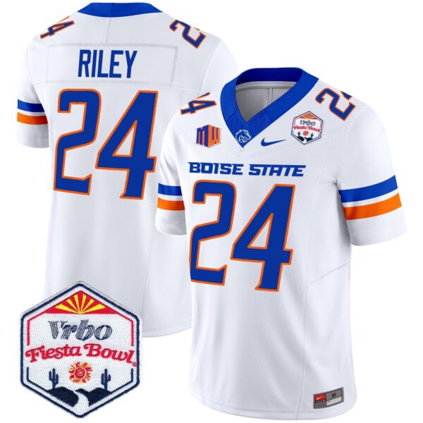 Boise State Broncos 2024 The Fiesta Bowl Patch Vapor Limited Jersey – All Stitched – White – Dylan Riley Jersey
