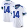 Seahawks Throwback & Gold Vapor Limited Jersey – All Stitched – White – DK Metcalf Jersey