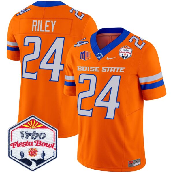 Boise State Broncos 2024 The Fiesta Bowl Patch Vapor Limited Jersey – All Stitched – Orange – Dylan Riley Jersey