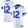Seahawks Throwback & Gold Vapor Limited Jersey – All Stitched – White – 12th Fan Jersey