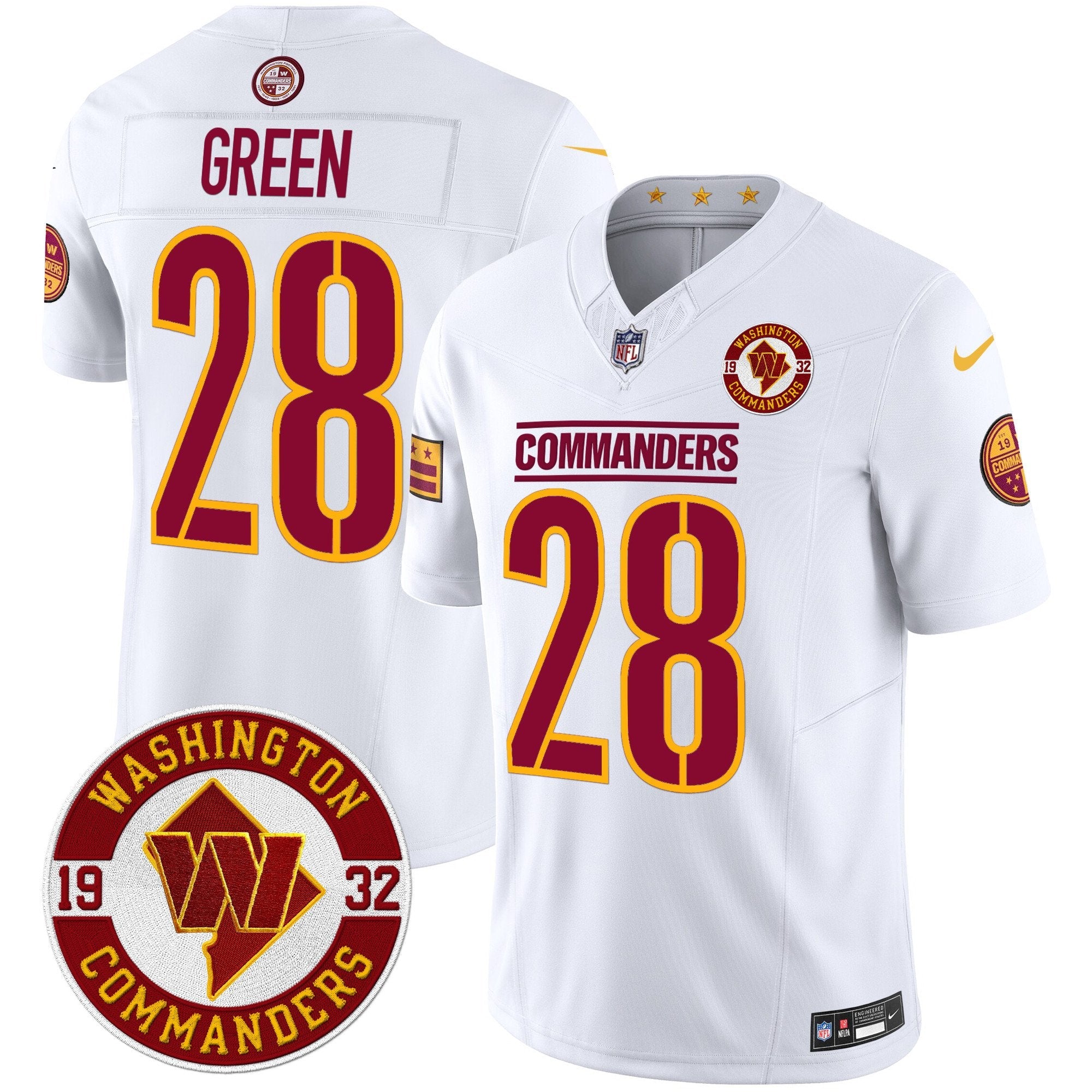 Washington Commanders 2024 Vapor Limited Jersey – Est. 1932 Patch – All Stitched – White – Darrell Green Jersey