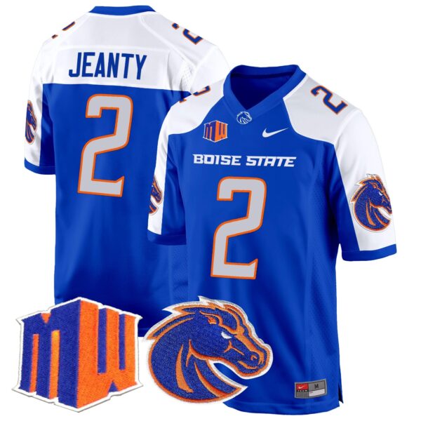 Boise State Broncos 2024 Game Jersey – All Stitched – Royal Alternate – Ashton Jeanty Jersey