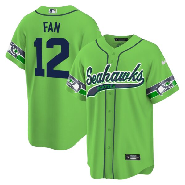 Seahawks Throwback & Gold Cool Base Jersey V2 – All Stitched – Green – 12th Fan Jersey