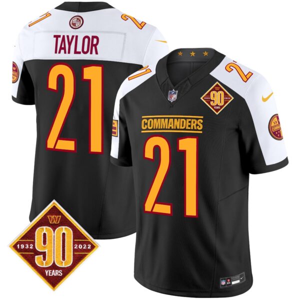 Washington Commanders 90th Anniversary Patch Vapor Limited Jersey – All Stitched – Black Alternate – Sean Taylor Jersey