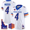 Boise State Broncos 2024 Home Patch Vapor Limited Jersey – All Stitched – White – Maddux Madsen Jersey