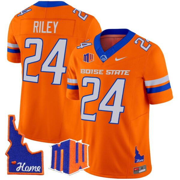 Boise State Broncos 2024 Home Patch Vapor Limited Jersey – All Stitched – Orange – Dylan Riley Jersey
