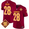 Washington Commanders 90th Anniversary Patch Vapor Limited Jersey – All Stitched – Burgundy – Darrell Green Jersey