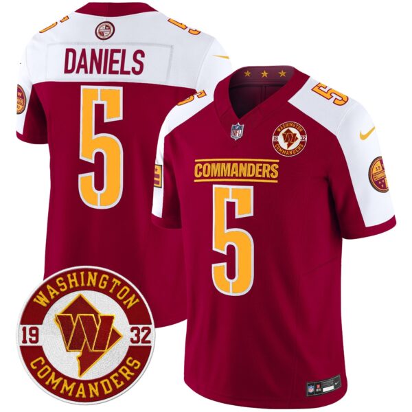 Washington Commanders 2024 Vapor Limited Jersey – Est. 1932 Patch – All Stitched – Burgundy Alternate – Jayden Daniels Jersey