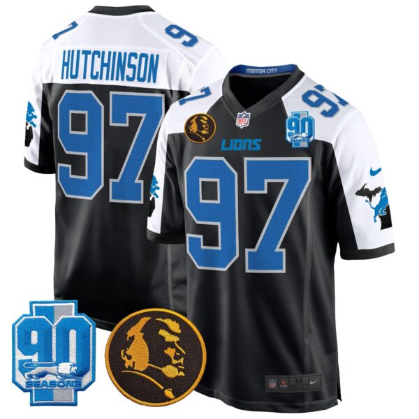 Detroit Lions 2024 90th & John Madden Patch Game Jersey – All Stitched – Alternate – Hutchinson Jersey