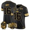Detroit Lions 2024 NFC North Division Champions Patch Gold Vapor Limited Jersey – All Stitched – Black Gold – Jared Goff Jersey