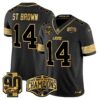 Detroit Lions 2024 NFC North Division Champions Patch Gold Vapor Limited Jersey – All Stitched – Black Gold – St. Brown Jersey