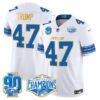 Detroit Lions 2024 NFC North Division Champions Patch Gold Trim Vapor Limited Jersey – All Stitched – White – Donald Trump Jersey