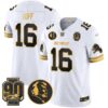 Detroit Lions 2024 90th & John Madden Patch Gold Vapor Limited Jersey V2 – All Stitched – White Gold – Jared Goff Jersey