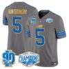 Detroit Lions 2024 NFC North Division Champions Patch Gold Trim Vapor Limited Jersey – All Stitched – Gray – David Montgomery Jersey