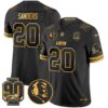 Detroit Lions 2024 90th & John Madden Patch Gold Vapor Limited Jersey V2 – All Stitched – Black Gold – Barry Sanders Jersey
