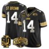 Detroit Lions 2024 NFC North Division Champions Patch Gold Vapor Limited Jersey – All Stitched – Black Limited – St. Brown Jersey