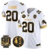 Detroit Lions 2024 90th & John Madden Patch Gold Vapor Limited Jersey V2 – All Stitched – White Gold – Barry Sanders Jersey