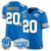 Detroit Lions 2024 NFC North Division Champions Patch Gold Trim Vapor Limited Jersey – All Stitched – Blue – Barry Sanders Jersey